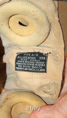 WWII US Army Air Forces leather pilot flight helmet Nice condition