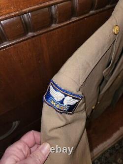 WWII US Army Khaki Officers Jacket MAAF Mediterranean Allied Air Forces