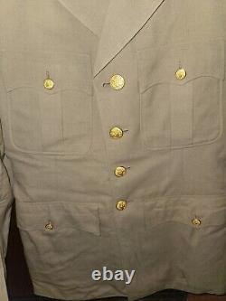 WWII US Army Khaki Officers Jacket MAAF Mediterranean Allied Air Forces