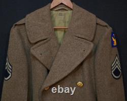 WWII USAAF 2nd Army Air Force Staff Sergeant'AE CLARK' Overcoat Wool 36R 1942