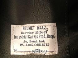 WWII USAAF Army Air Force M4A2 Flak Helmet Complete withChin Strap Unissued #1