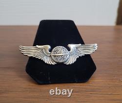 WWII USAAF Army Air Force Navigator's Badge Wings Sterling 3 Early Pin-Back