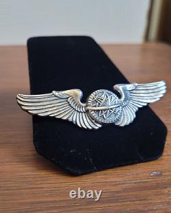 WWII USAAF Army Air Force Navigator's Badge Wings Sterling 3 Early Pin-Back