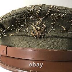 WWII USAAF Army Air Force Visor Hat Crusher Bolling Field RARE