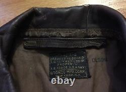 WWII USAAF US Army Air Force A-2 Bomber Flight Jacket. Aircraft Arrival Report