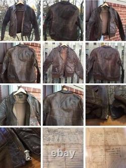 WWII USAAF US Army Air Force A-2 Bomber Flight Jacket. Aircraft Arrival Report