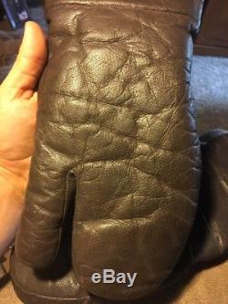 WWII USAF U. S ARMY AIR FORCE TYPE A-9-A B-17 Bomber Leather Gloves Mittens