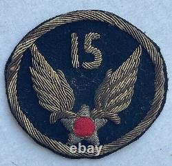 WWII VINTAGE 15th ARMY AIR FORCES BULLION PATCH