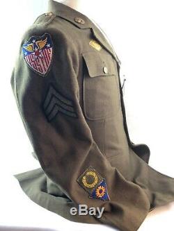 WWII WW2 AAF Army Air Force Uniform, Strategic Air Force, Named, Dog Tags, Original
