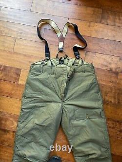 WWII WW2 Goose Down Type A-8 Army Air Force Flight Pants with suspenders