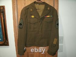 WWII World War 2 US Army Air Force Ike Jacket Uniform with Hat Belt Pants Tie