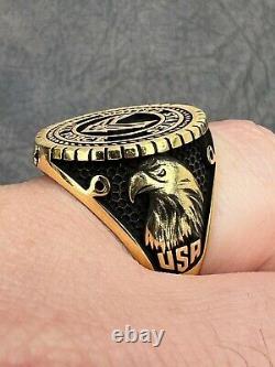 Without Stone US Air Force Military Army Men's Ring In 14K Yellow Gold Plated