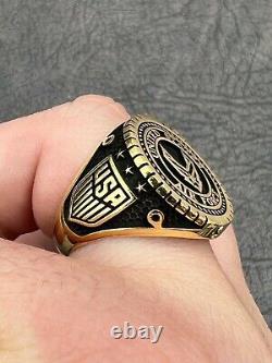 Without Stone US Air Force Military Army Men's Ring In 14K Yellow Gold Plated