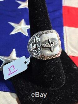 World War 2 WW2 WWII United States Army Air Force USAAF Sterling Silver Ring 17