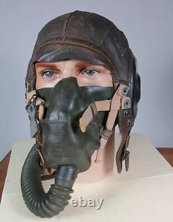 World War II US Army Air Forces Flying Helmet withOxygen Mask & Goggles