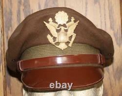Ww II Us Army Air Force Officer's Fur Felt Wool Crusher Hat Cap Vintage Original