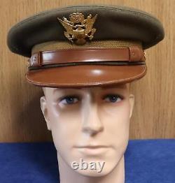 Ww II Us Army Army Air Force Officer's Olive Drab Wool Hat Cap