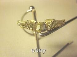 Ww2 U. S. Army Air Force Garrison Cap Insignia Device Pilot's'wings' V/g Used