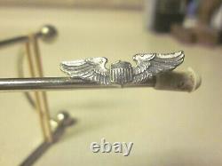 Ww2 U. S. Army Air Force Garrison Cap Insignia Device Pilot's'wings' V/g Used