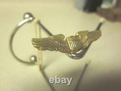 Ww2 U. S. Army Air Force Garrison Cap Insignia Device Pilot's'wings' V/g Used