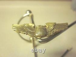 Ww2 U. S. Army Air Force Garrison Cap Insignia Device Pilot's'wings' V/g Used