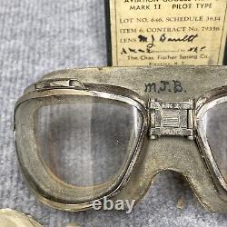 Ww2 Us Army Air Force Usaaf Chas Fischer Aviation Flight Flying Goggles