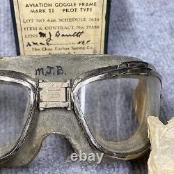 Ww2 Us Army Air Force Usaaf Chas Fischer Aviation Flight Flying Goggles