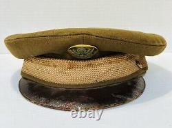 Ww2 Us Army Air Forces Enlisted Brown Dress Cap Hat Visor Pilot Wool Aaf