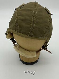 Ww2 Wwii Us Army Air Force Type A-9 Summer Flight Helmet Large