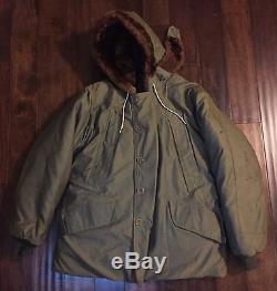 Wwii Type B-9 Parka Jacket Size 40 Coat Air Forces Us Army Fur Hood Ww2