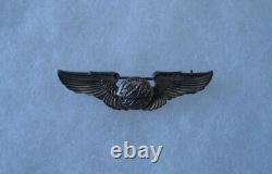 Wwii Us Army Air Force Boxed 2 1/4 Inch Navigator Sterling Wing Pin Badge