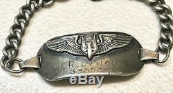Wwii Us Army Military Air Force Insignia Air Gunner Wings Sterling Bracelet
