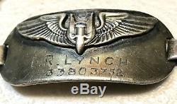 Wwii Us Army Military Air Force Insignia Air Gunner Wings Sterling Bracelet