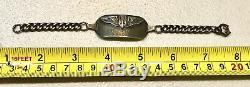 Wwii Us Army Military Air Force Insignia Air Gunner Wings Sterling Bracelet