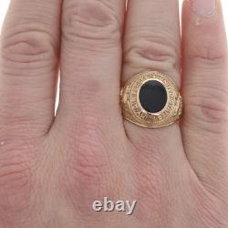 Yellow Gold US Army Air Forces Mens Ring 10k Onyx WWII Military 1943 Miami Beach
