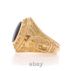 Yellow Gold US Army Air Forces Mens Ring 10k Onyx WWII Military 1943 Miami Beach