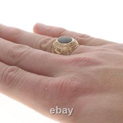Yellow Gold US Army Air Forces Mens Ring 10k Onyx WWII Military 1943 Miami Beach