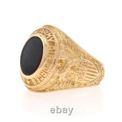 Yellow Gold US Army Air Forces Mens Ring 10k Onyx WWII Military 1943 Miami Beach