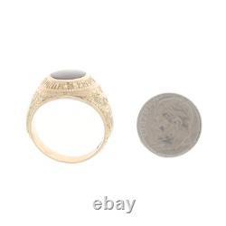 Yellow Gold US Army Air Forces Mens Ring 10k Onyx WWII Military 1943 Miami Beach