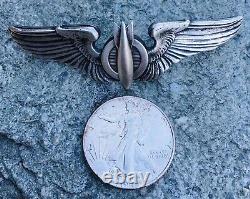 1942 Ww2 Us Army Pin Coin Anneau Silver Force Aérienne Bombeurs Ailes De Combat Trench Art