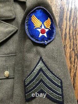 1942 Wwii Us Army Sergent De La Force Aérienne Officiers Habillez L'uniforme Vert