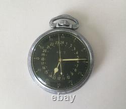 1943 Hamilton Ww2 Us Army Air Force Military 4992b Pocket Watch 22 Jewels + Étui