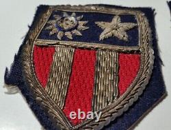 2) WWII AAF US Army Air Force China-Burma-India Sleeve Insignias Silver Wires<br/>  <br/>

Insignes de manche en argent de la Force aérienne de l'Armée américaine (AAF) de la Seconde Guerre mondiale, Chine-Birmanie-Inde