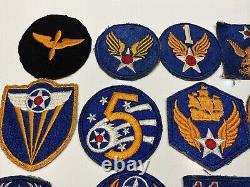 20 Patches de Pilotes d'Avions de Chasse et Bombardiers de l'US Army Air Force de la Seconde Guerre Mondiale