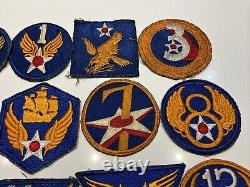 20 Patches de Pilotes d'Avions de Chasse et Bombardiers de l'US Army Air Force de la Seconde Guerre Mondiale