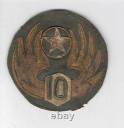 3 Ww 2 Us Army Air Force10th Air Force Leather Patch Inv# L283