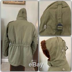 40s Vtg Usaaf B-9 Vol D'hiver Parka Veste Armée Armée De L'air Mouton Alpaga Medium