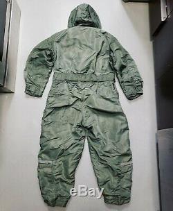 50 Vtg Usaaf Army Air Force Cwu-1 / P Flight Suit Combinaison Sz L Black Label