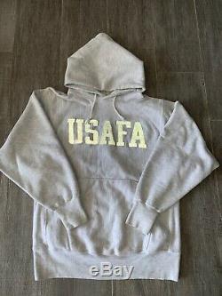 90 Vintage Inverse Weave Champion Sweat-shirt Hoodie Usafa Air Force 3m Taille L
