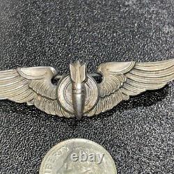 AILES DE BOMBARDEUR RARES DE L'ARMÉE DE L'AIR DES ÉTATS-UNIS ÉPINGLETTE EN ARGENT STERLING AMICO WWII